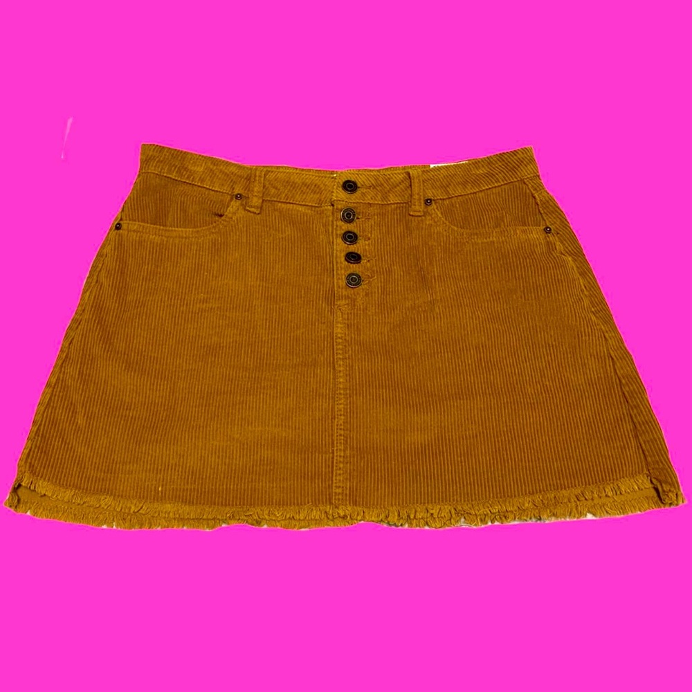 SUPER CUTE BROWN RIBBED CORDUROY SKIRT (size 10/12)